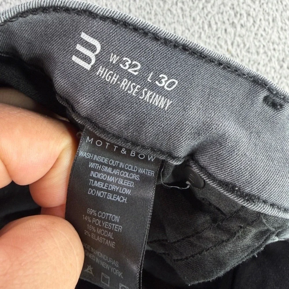 Mott & Bow Jeans Women‎ 32 Fits (31x30) Gray High-Rise Skinny Stretch Denim 9434